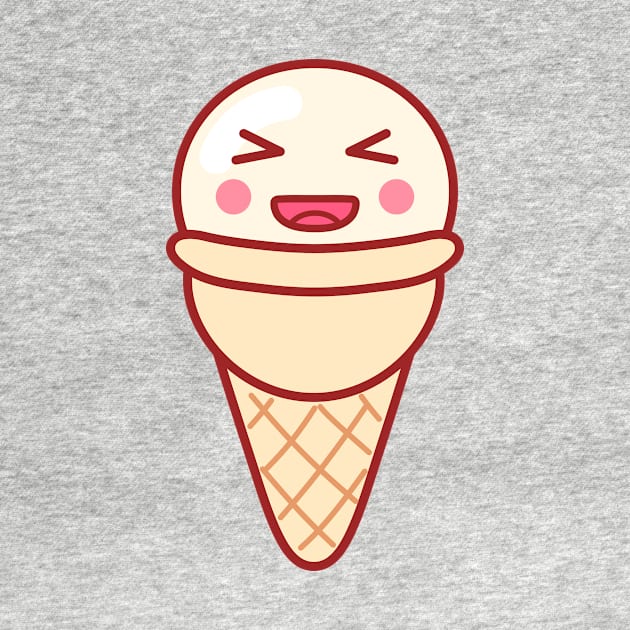 Laughing Ice Cream Emoji Minimal by lightsonfire